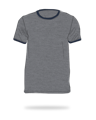 Sports gray body + navy blue bands 100% cotton ringer shirts sj clothing co manila philippines