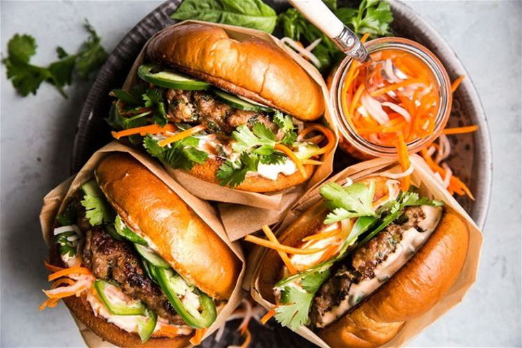 Photo of  Bahn Mi Burger with Asian Chopped Salad