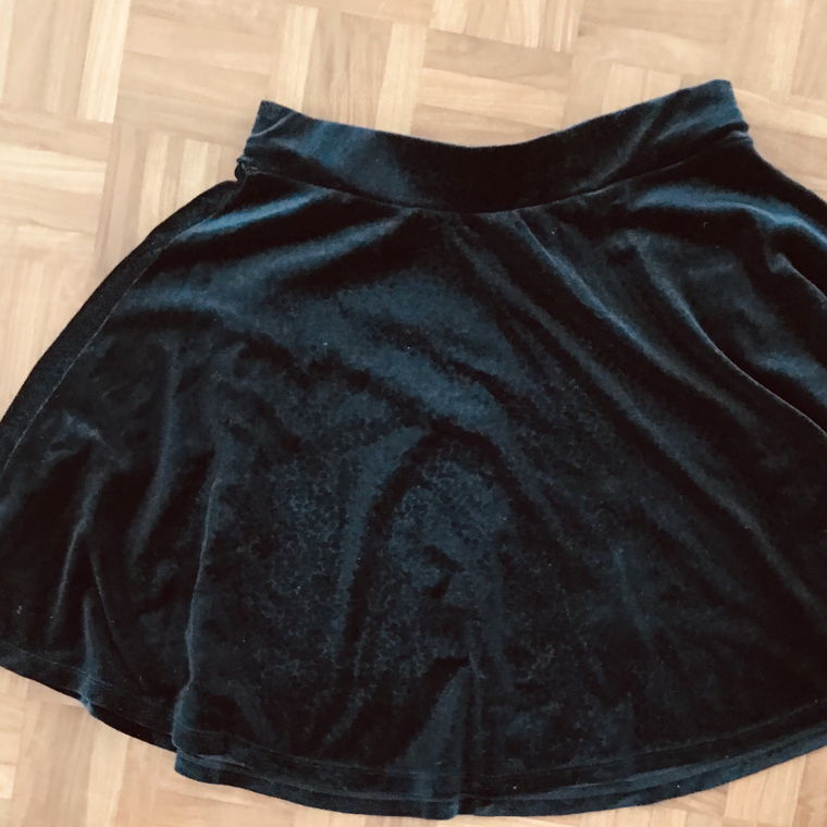 Black velvet skirt
