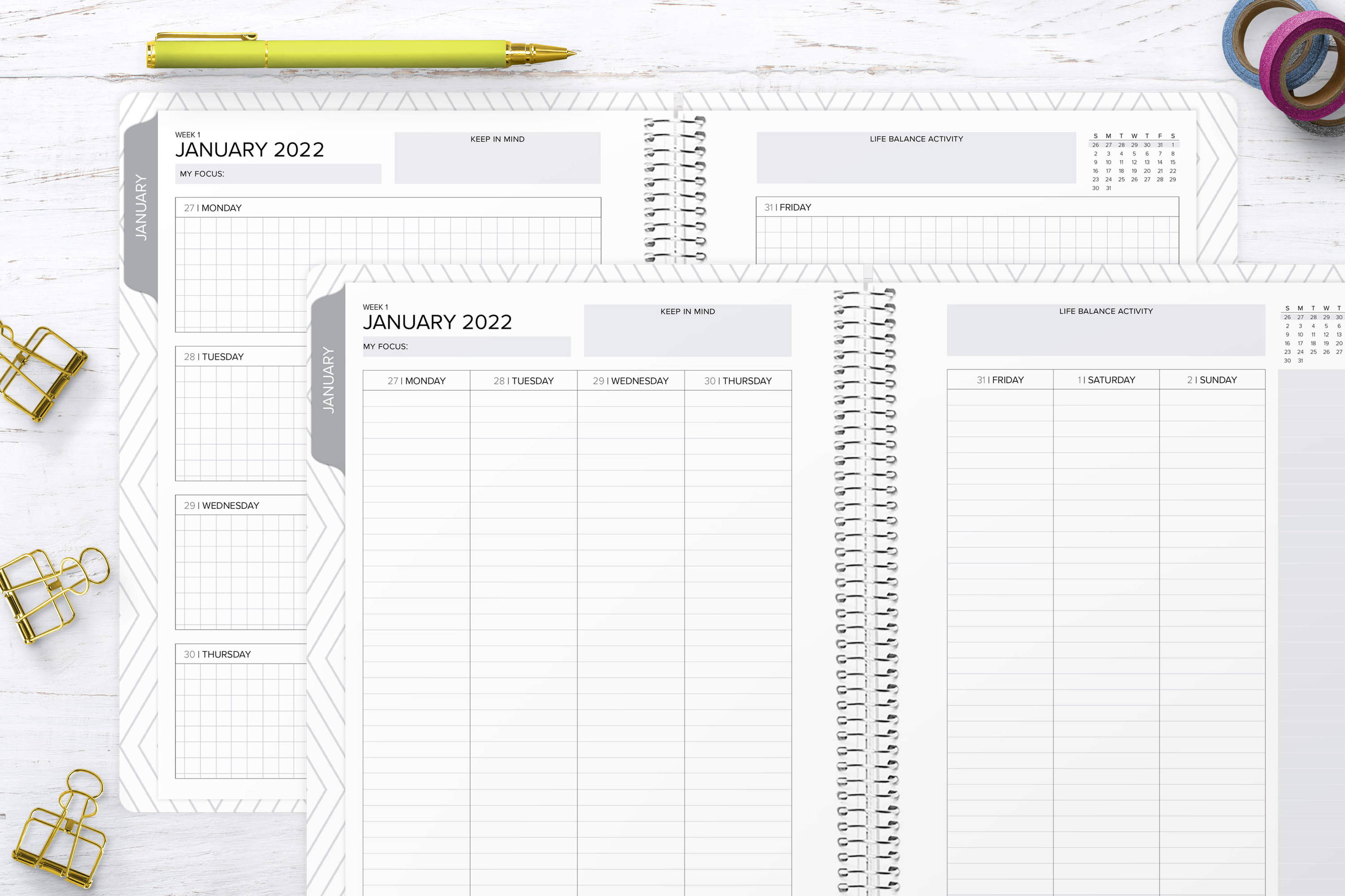 weekly planner layout amplify planner