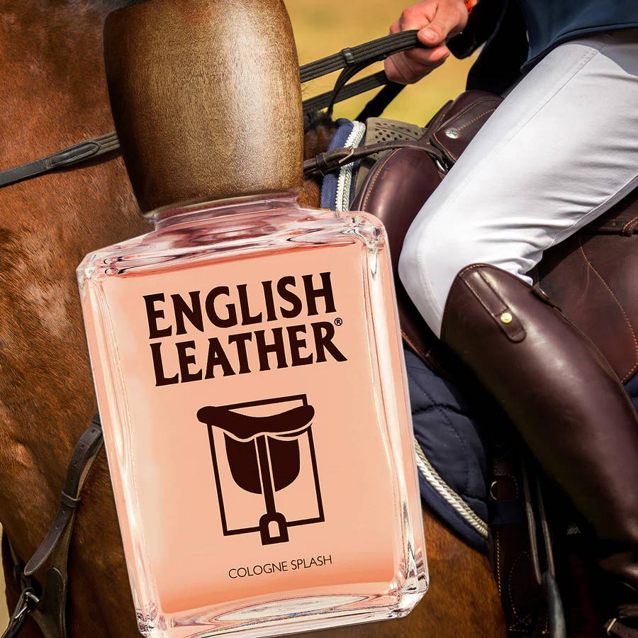 Editorial shot of English Leather cologne splash