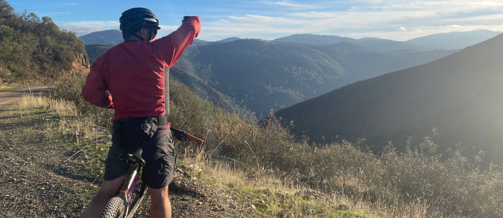 Riding Burma Grade provides fantastic views of the Lower Merced River Canyon near Yosemite