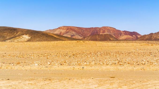 Sahara desert landscape in Sudan near Wadi Halfa