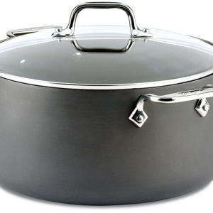 All-Clad HA1 Hard Anodized Nonstick Stockpot 8 Quart Induction Oven Broiler Safe 500F, Lid Safe 350F Pots and Pans, Cookware Black
