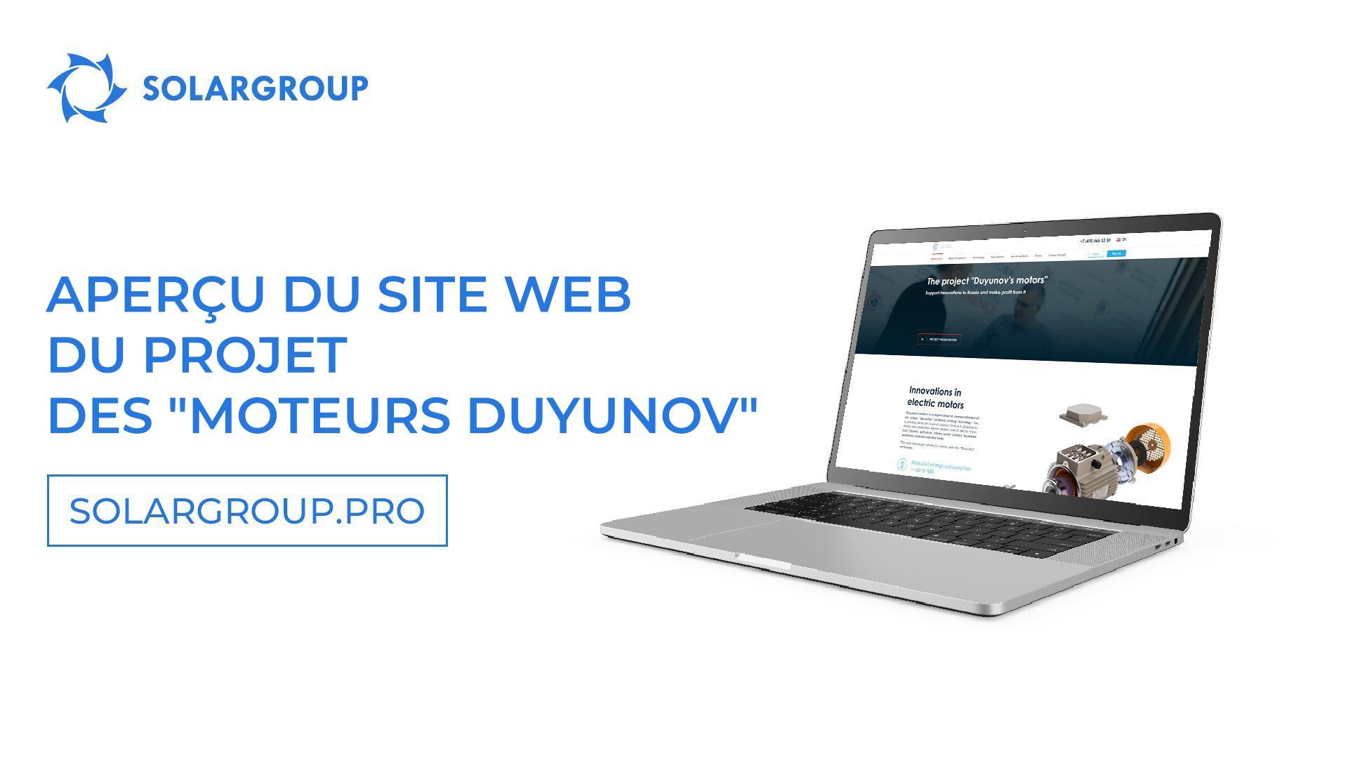 Les avantages du site Web du projet des "Moteurs Duyunov"
