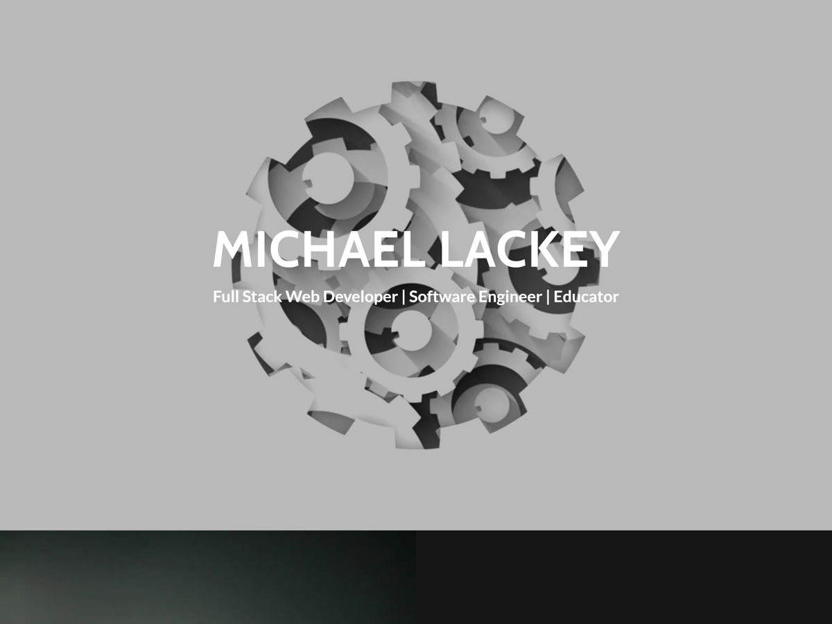 Screenshot of Michael Lackey, from the designer & developer portfolios collection.
