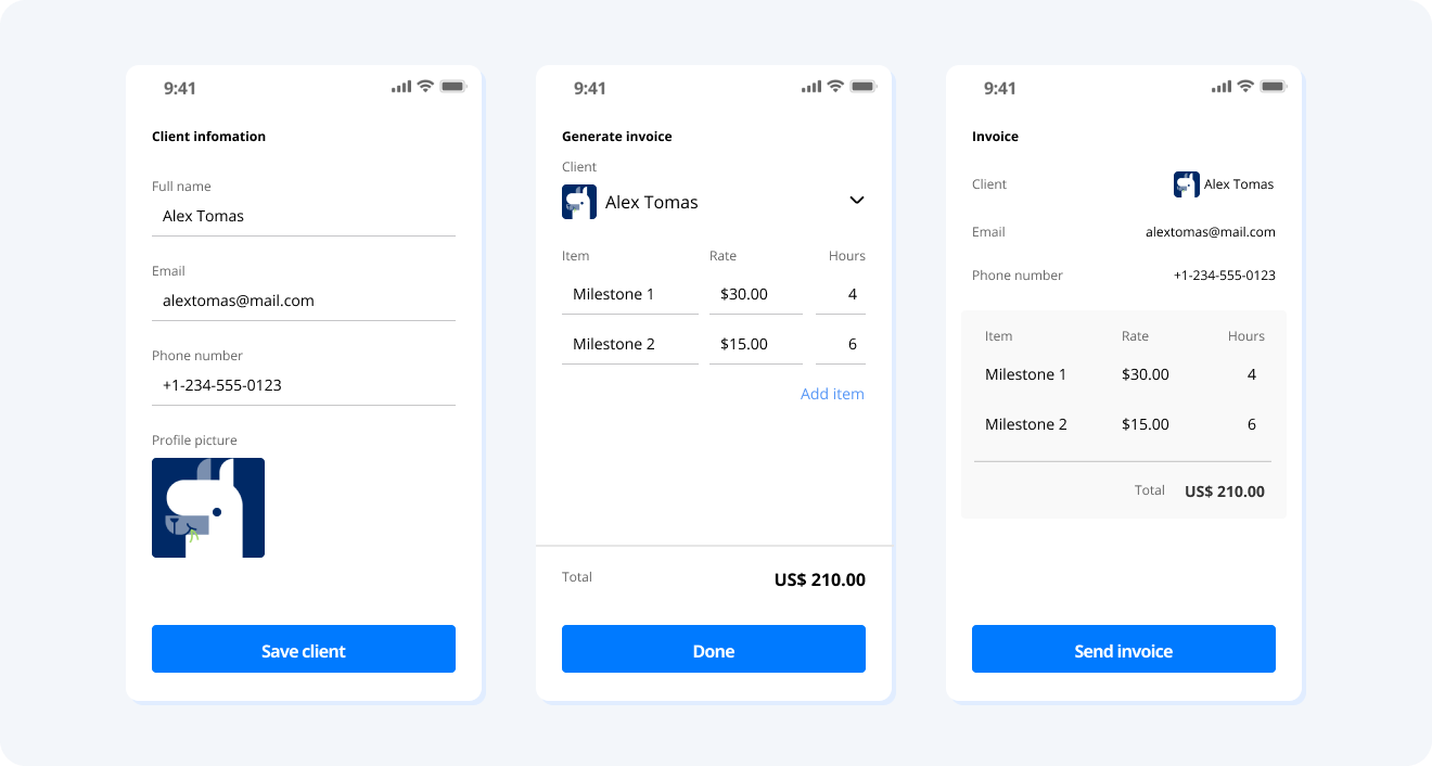 Invoicing and payment reminder mobile app - DevProjects