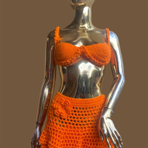 Tiered Mesh Flare Skirt