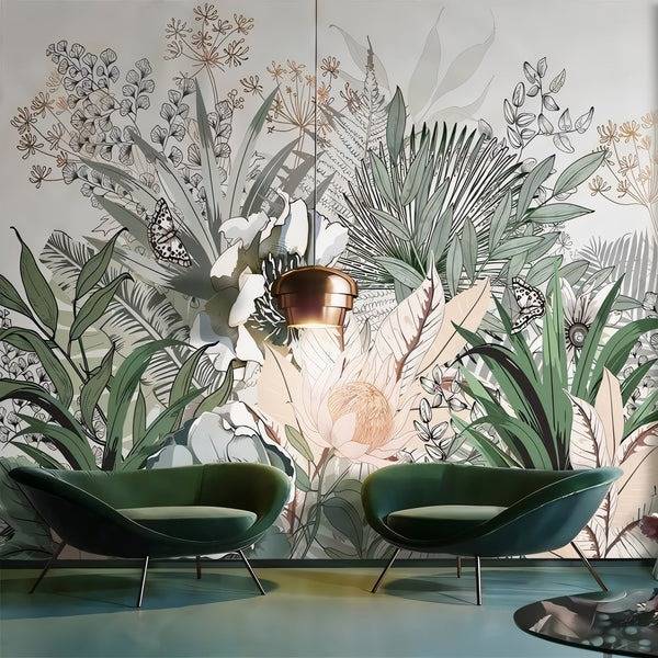 papier peint bureau vegetal