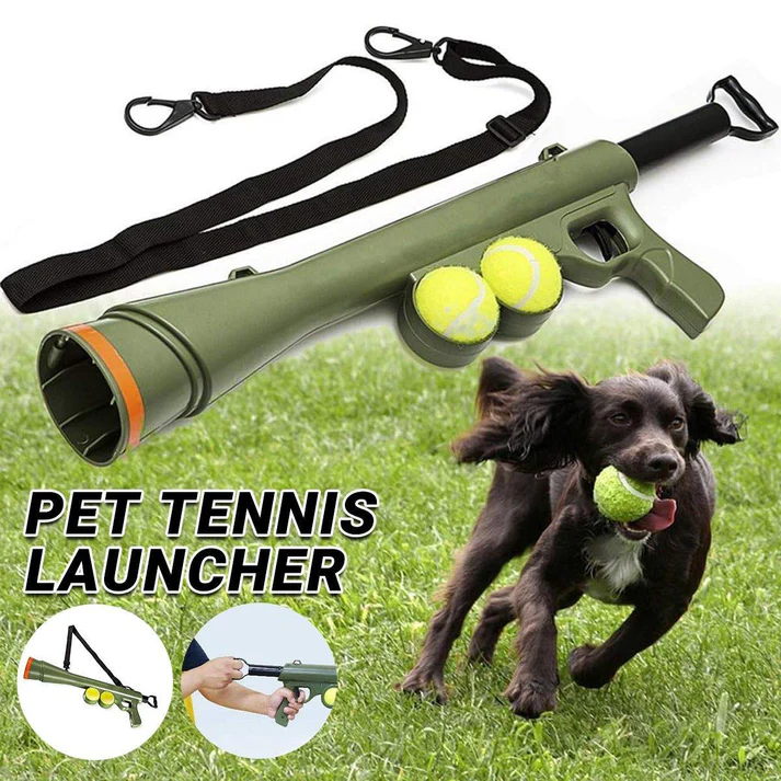 Interactive Pet Tennis Ball Launcher Toy for Training and Play Supplies Fun