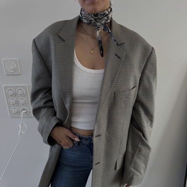 Vintage oversized checked blazer