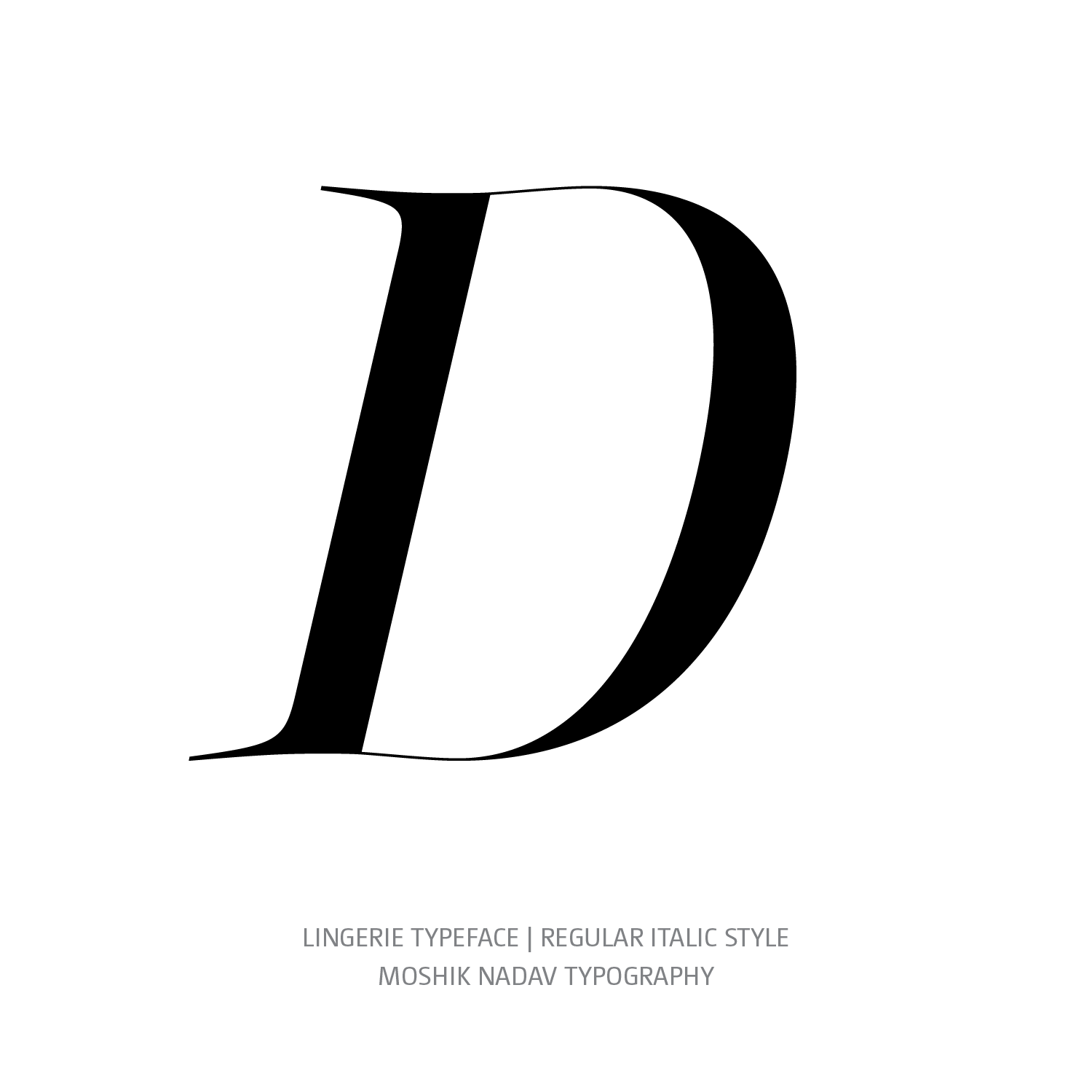 Lingerie Typeface Regular Italic D- Fashion fonts by Moshik Nadav Typography