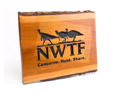 Wooden Sign with Bark Edged and Carved NWTF Logo 9.5 x 12 Handmade in the USA