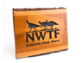 Wooden Sign with Bark Edged and Carved NWTF Logo 9.5 x 12 Handmade in the USA