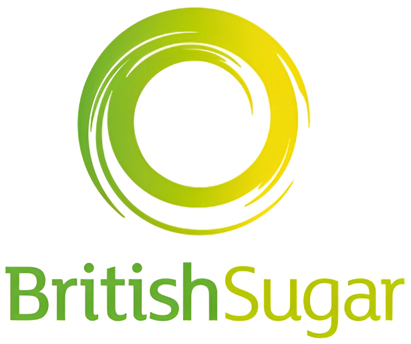 The logo features a green and yellow circular swirl above the words British Sugar in green and yellow gradient text on a white background.
