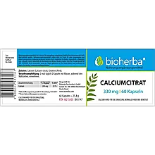 Calciumcitrat 330 mg 60 Kapseln