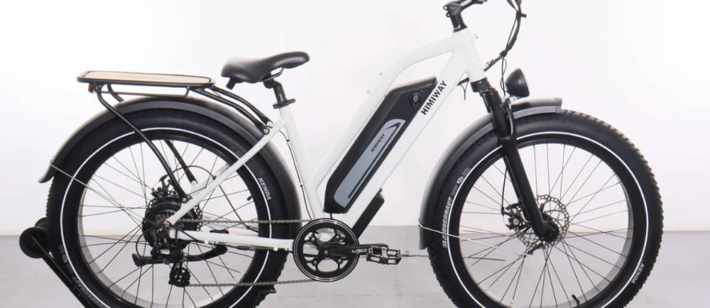 a white Himiway Zebra electric fat tire bike
