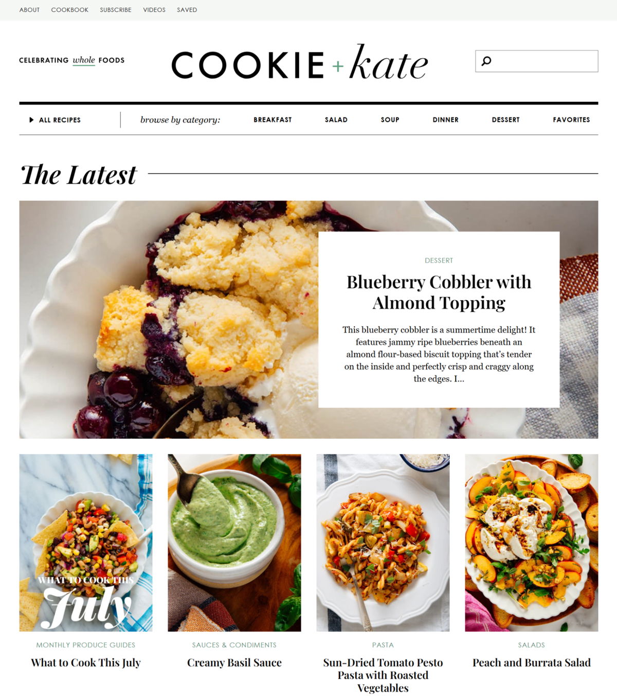 Screenshot of Cookie and Kate, from the wordpress websites collection.