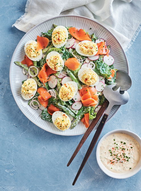 Smoked Trout and Devilled Eggs Salad