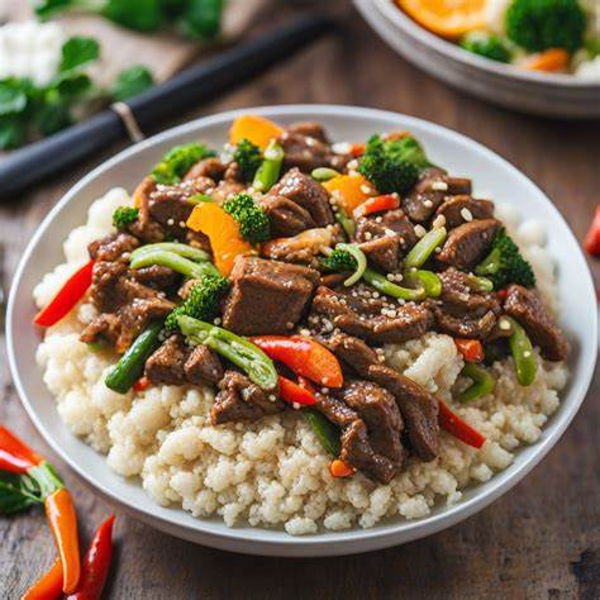 Photo of ALL NEW! Low Carb Beef and Veggie Stir Fry with coconut cauliflower rice 