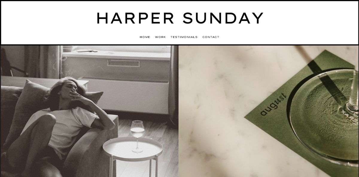 Screenshot of Harper Sunday, from the advertising & marketing agency websites collection.