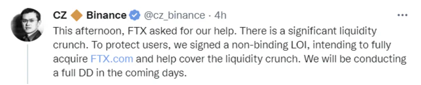 Binance announcement take over