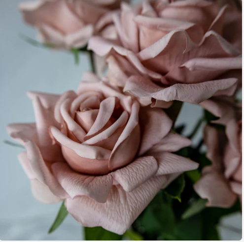 Dusty Pink Rose Real Touch Full Bloom - Realistic Artificial Flowers - Image 3