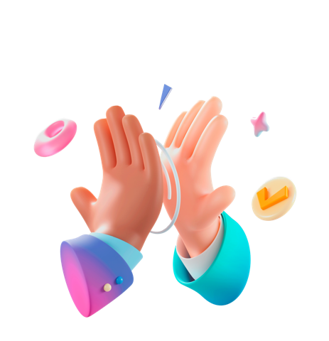 Two hands high-fiving