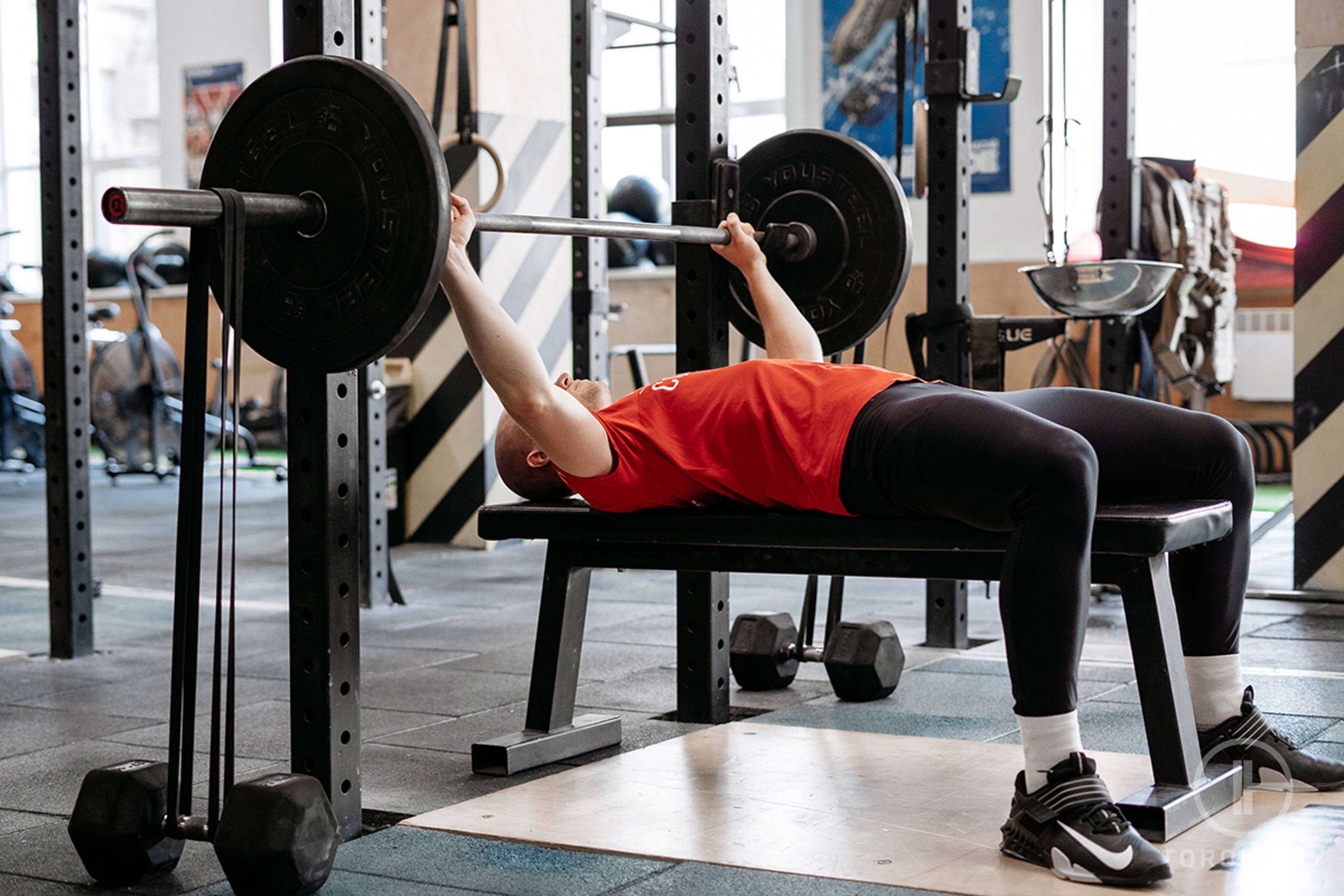 Athlete bench press