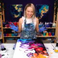 Gradient Effect Criss-Cross Pour Painting Abstract Art with Olga Soby