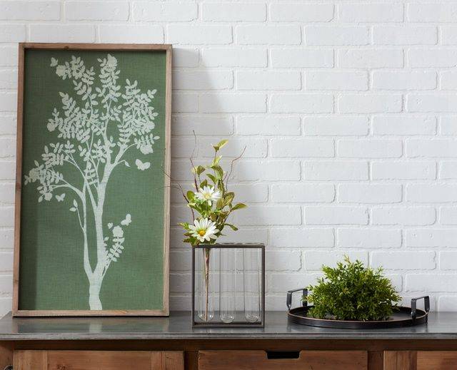 framed wall art with artificial flowers
