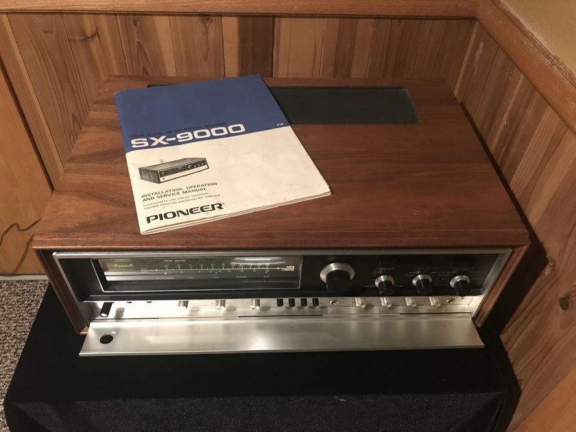 Vintage Pioneer SX-9000 receiver with original manual silver face hi-fi stereo turntable & aux input