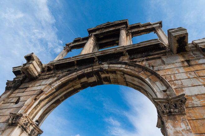 Pentelic marble defines the enduring beauty of Hadrian's Arch