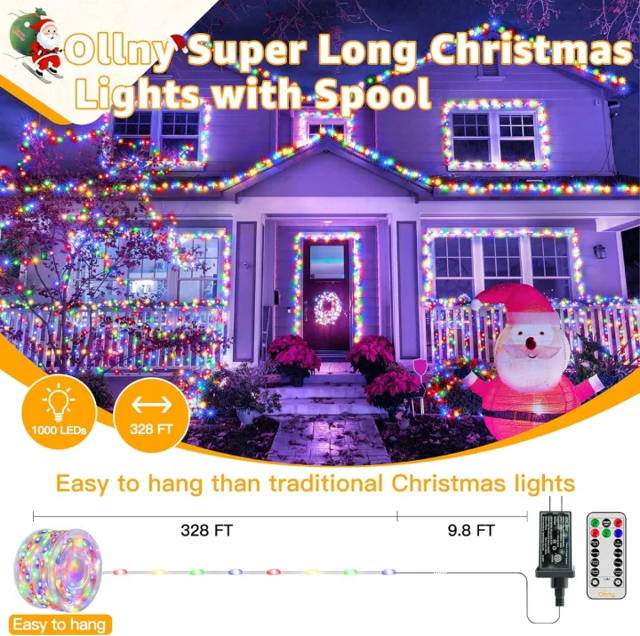 Ollny's 800 leds cool white wedding fairy lights are safe to touch and power saving