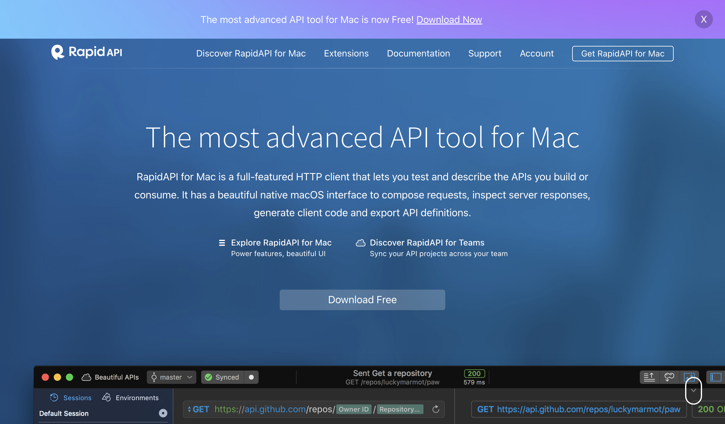 Screenshot of Paw Homepage