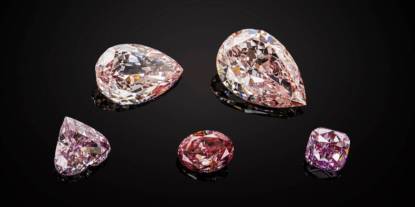 Fancy Pink Diamonds with various overtones