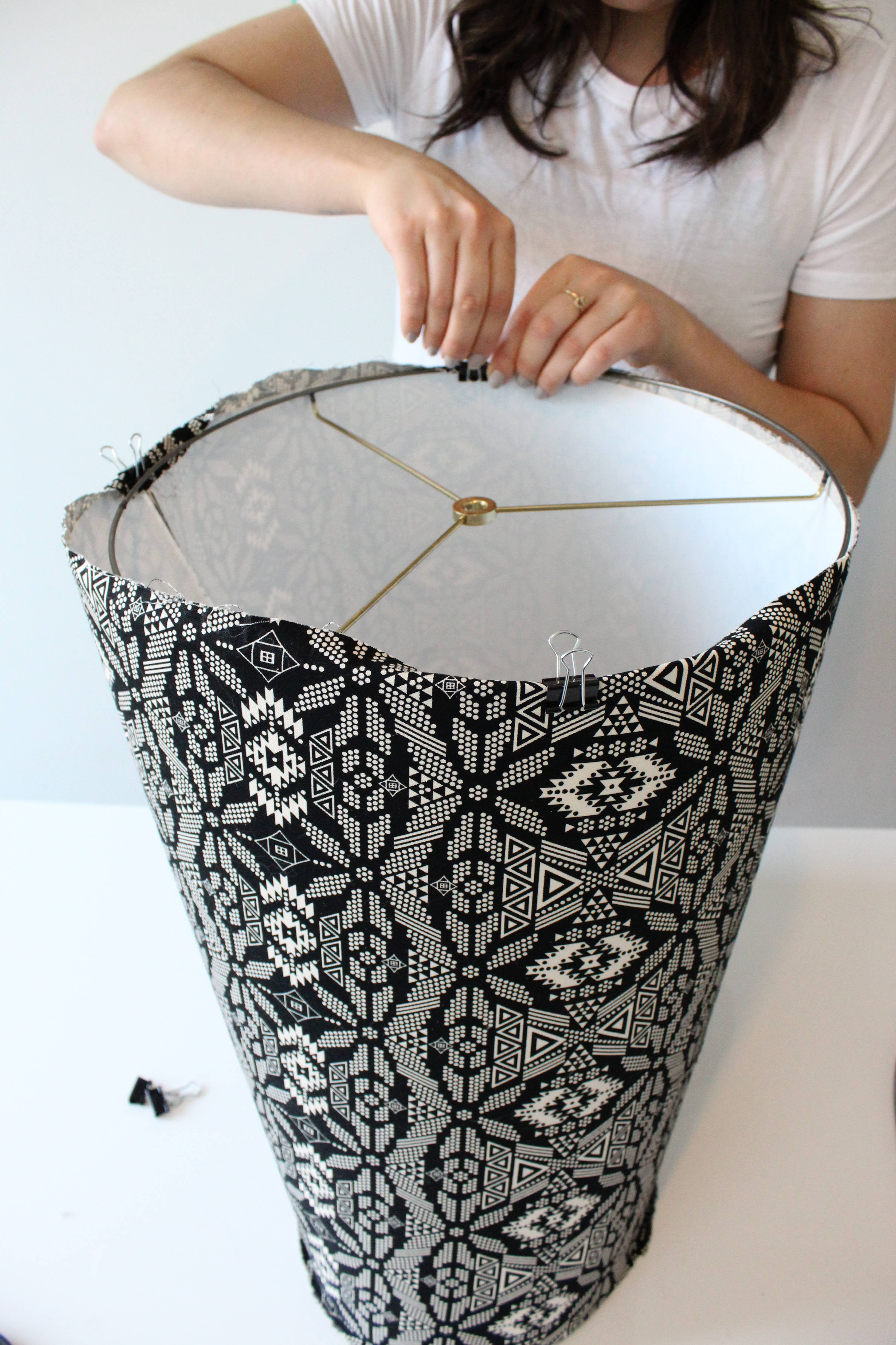 Making a DIY lampshade from scratch may seem like a daunting prospect, but with an easy to follow lampshade tutorial, you'll see that it's easy as pie! #diylampshade #lampshade #diyhomedeocr