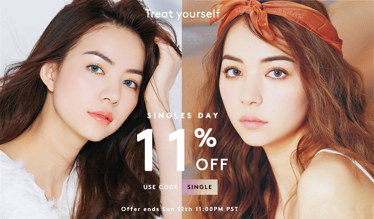 Treat yourself to colored contacts this Singles' Day with 11% OFF STOREWIDE!