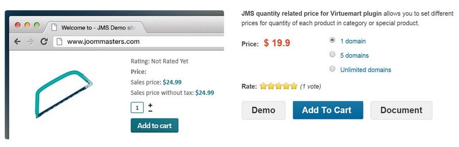 JMS quantity related price - плагин для Virtuemart