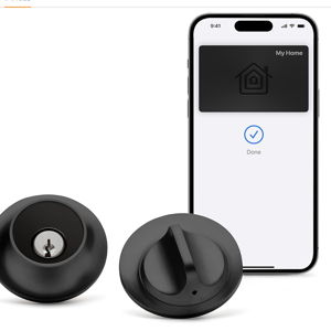 Level Lock+ Smart Lock with Apple Home Keys - Smart Deadbolt for Keyless Entry Plus Key Card or App, Bluetooth Enabled Lock Works with Apple HomeKit, Matte Black