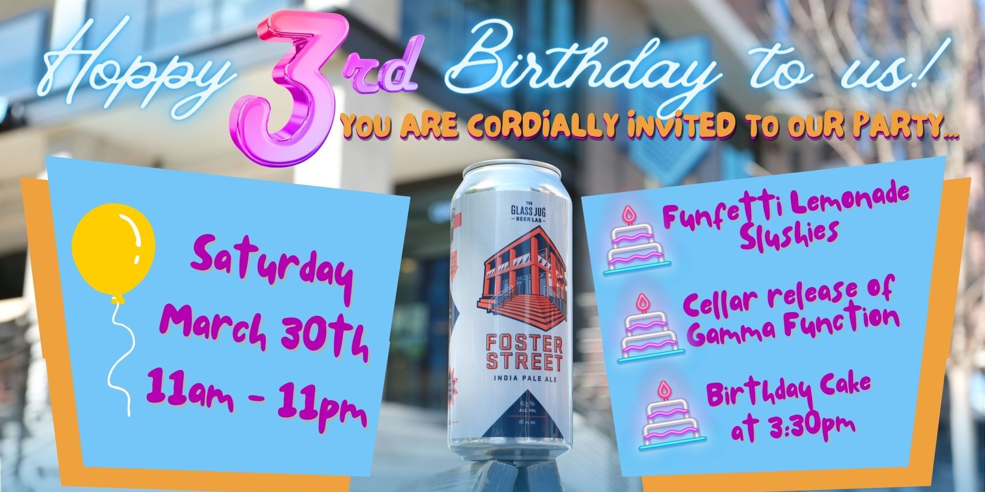 Glass Jug Downtown's 3rd Birthday Party promotional image