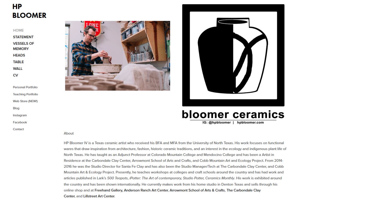 Screenshot of HP Bloomer IV, from the teacher portfolios collection.