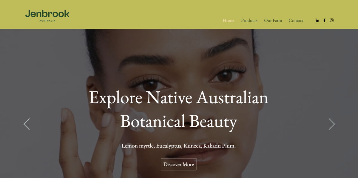 Screenshot of Jenbrook Australia, from the farm websites collection.