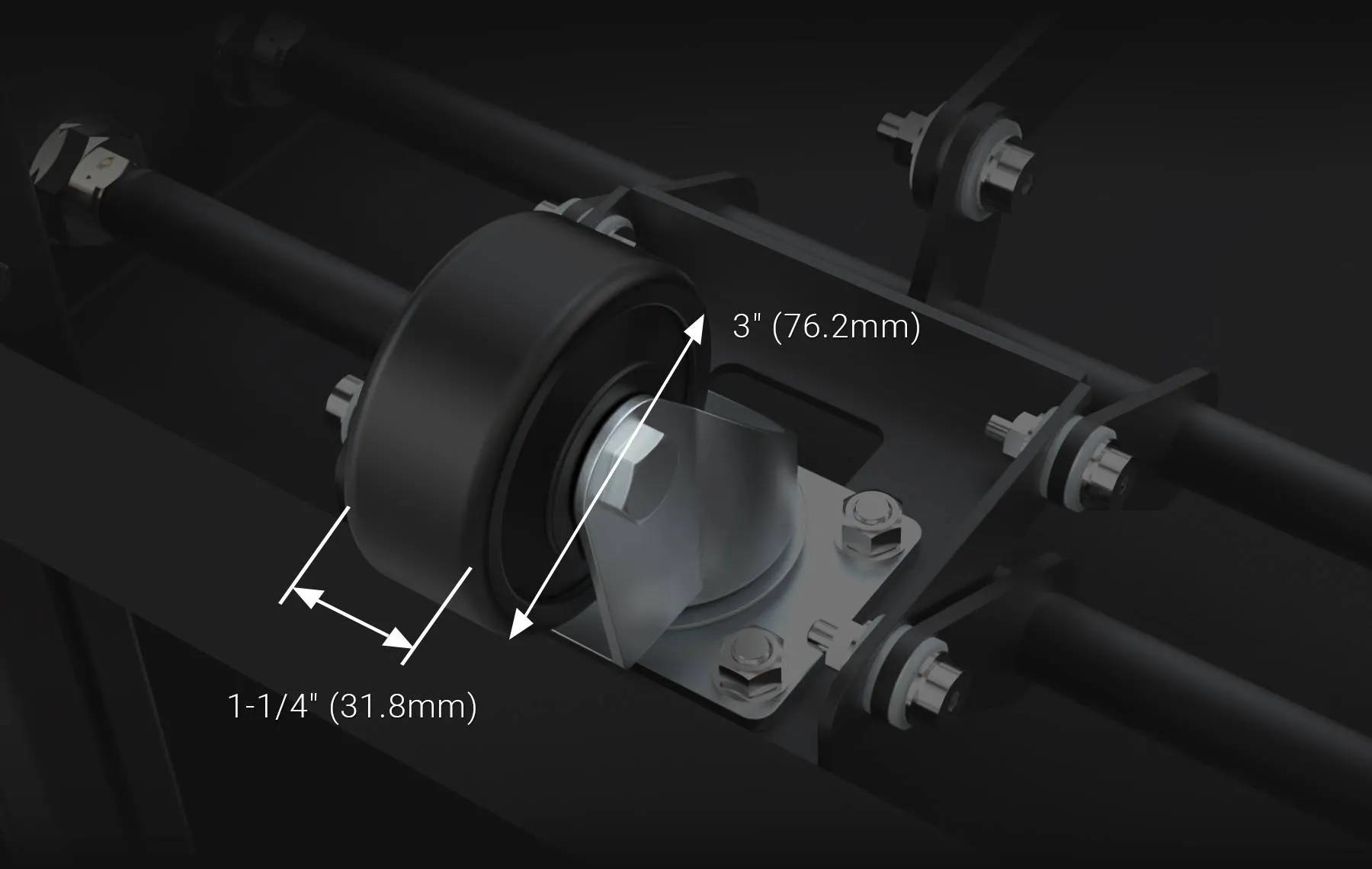 Compass RT-S Router Table Stand boasts oversized wheels with the diameter of 3 inches and width of 1¼ inches