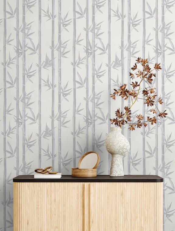 grey tropical bamboo wallpaper hero image