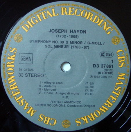 CBS Digital / SOLOMONS, - Haydn Symphonies No.35, 38, 3...