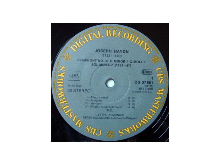 CBS Digital / SOLOMONS, - Haydn Symphonies No.35, 38, 39, 49, 58 & 59, NM, 3LP Box Set!