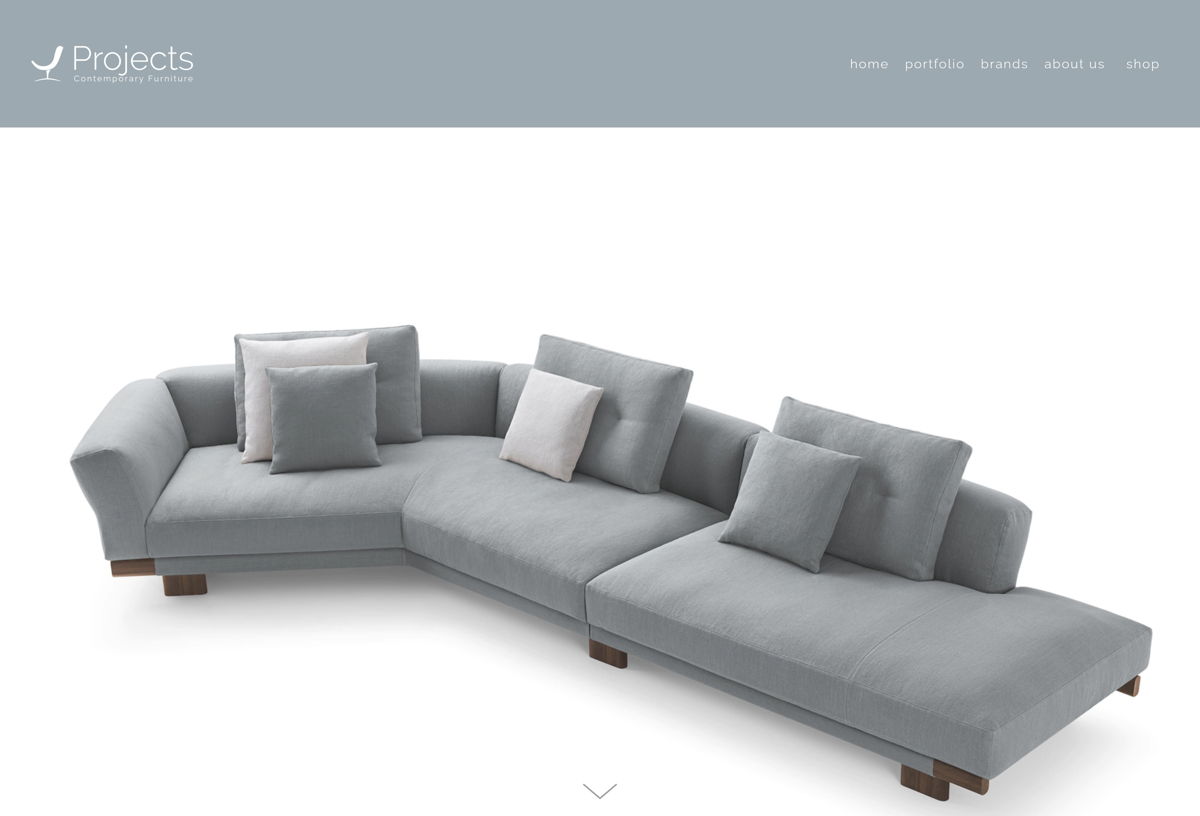 Screenshot of Projects Contemporary Furniture, from the squarespace websites  collection.