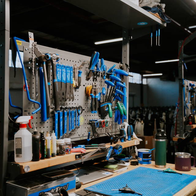 Bike repair workbench