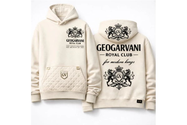 Geo Cream Royal Club Luxury Hoodie